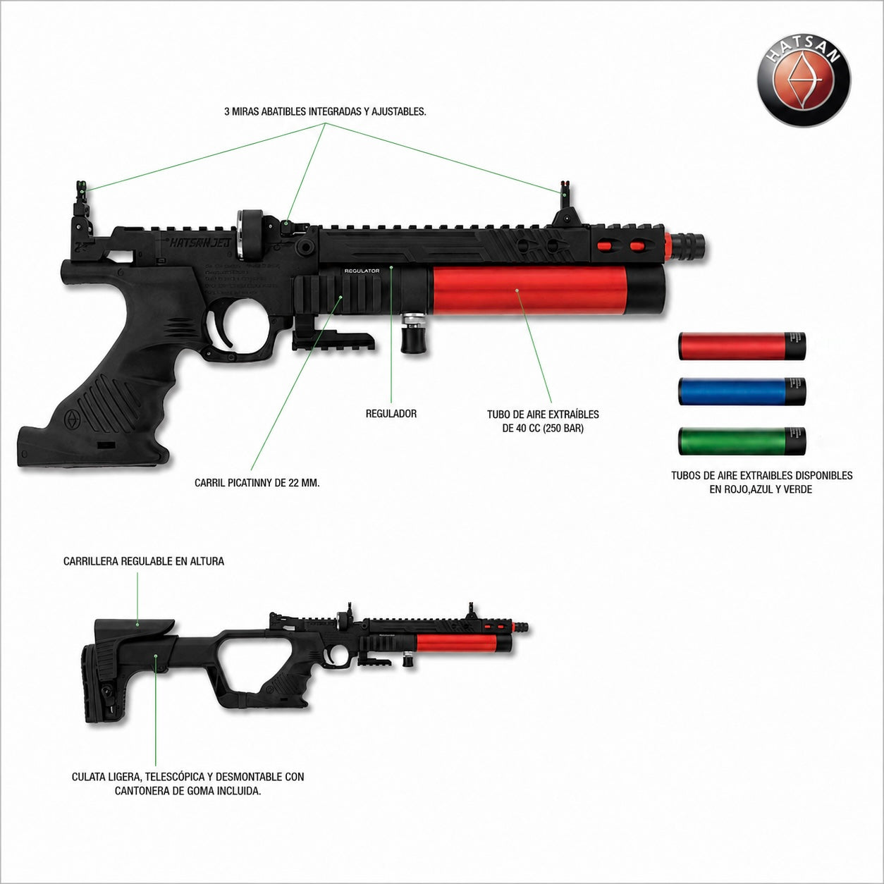 PISTOLA PCP HATSAN JET I RG RED