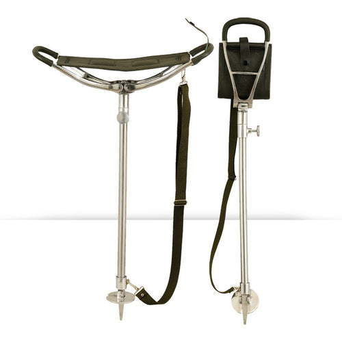 Bastón Asiento De Acero Y Piel