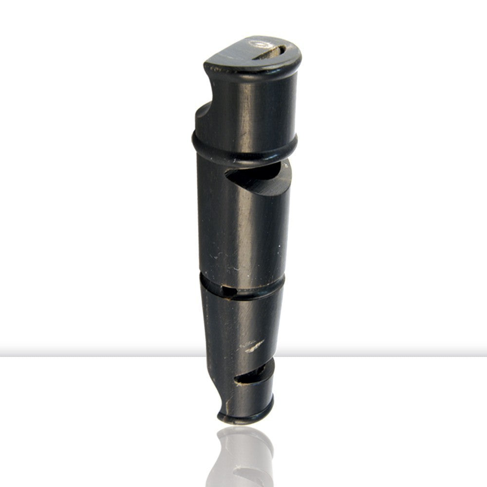 Silbato De Cuerno De Búfalo De 2 Tonos. 9 Cm.